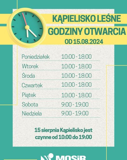 Zmiana godzin otwarcia Kąpieliska Leśnego